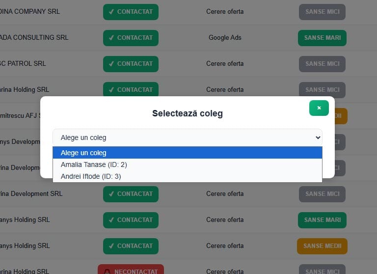 Transferring a Lead Between Team Members
